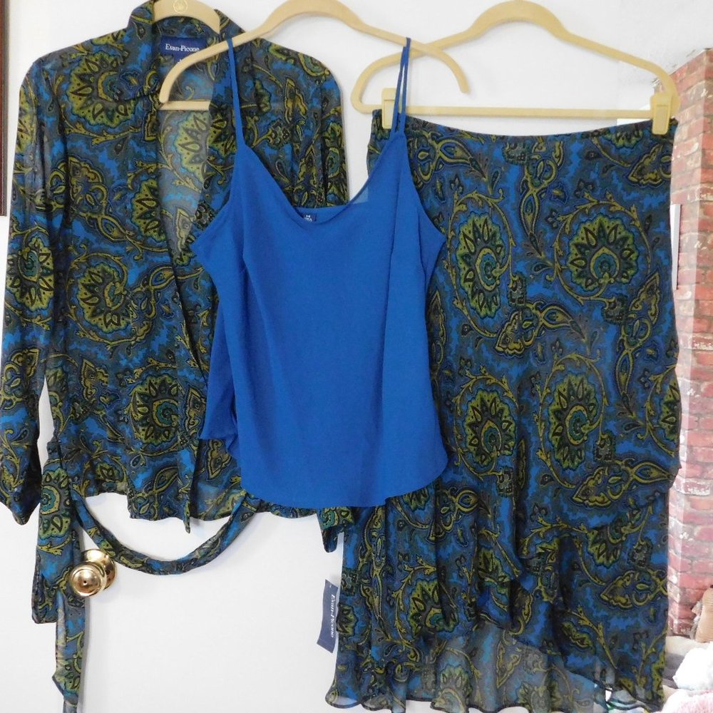 Three piece Blouse and Skirt Set